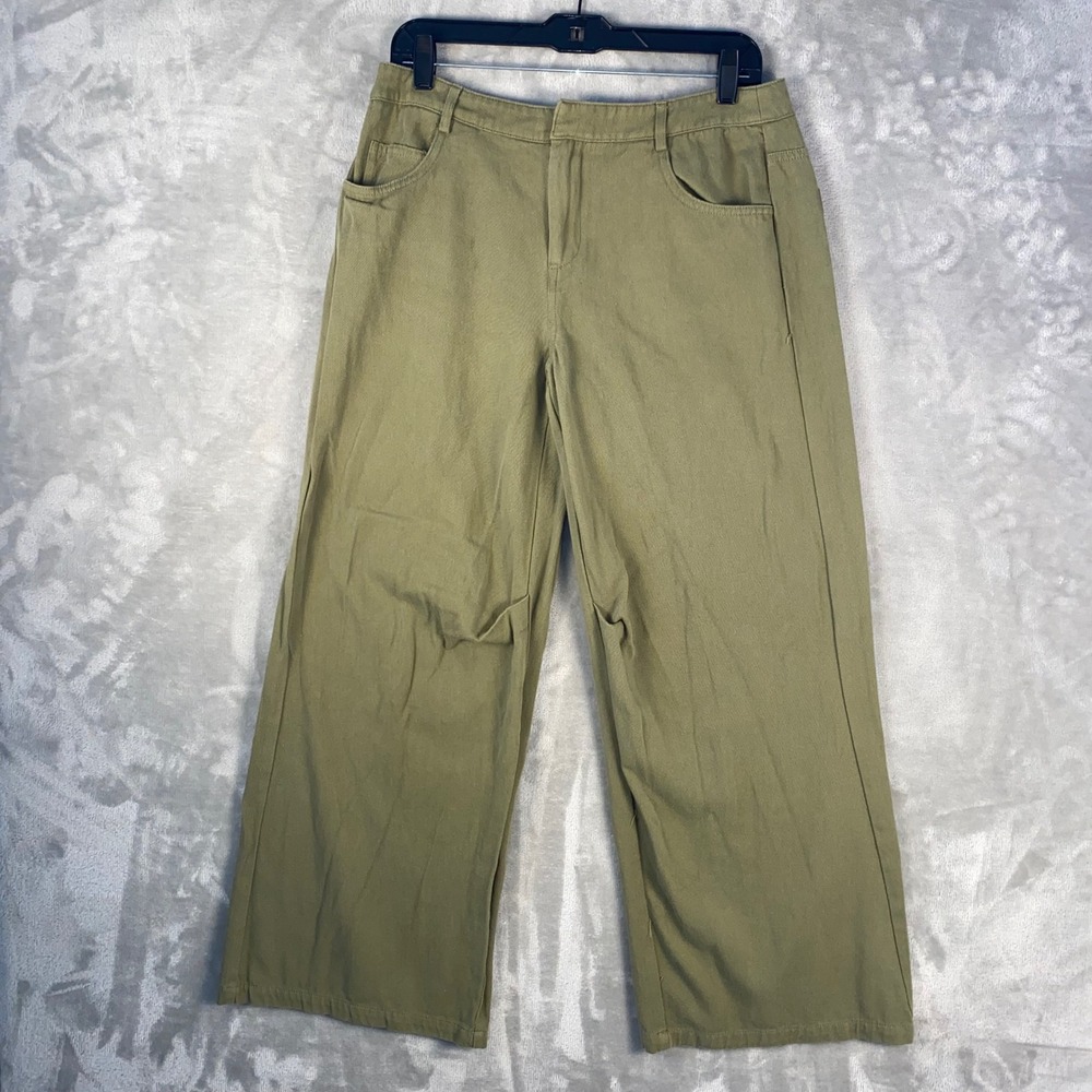 PRETTYLITTLETHING Khaki Wide Leg Cargo Pants Women US 8 UK 12‎ EUR 40